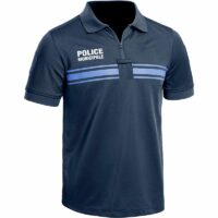 Polo Police Municipale Bleu à manches courtes de face